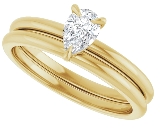 14K Yellow  6x4 mm Pear Solitaire Engagement Ring Mounting (10)