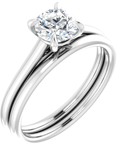 Sužadėtuvių Žiedas „Solitaire“ 585 Baltojo Aukso Round 5.8mm (6)