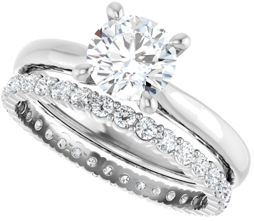 14K White 6.5 mm Round Solitaire Engagement Ring Mounting (10)