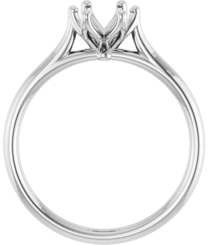 14K White 8x6 mm Oval Engagement Ring Mounting (2)