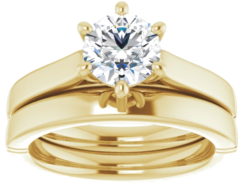 14K Yellow  6.5 mm Round Solitaire Engagement Ring Mounting (8)