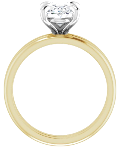 Sužadėtuvių Žiedas „Solitaire“ 750 Baltojo Ir Geltonojo Aukso Oval 9mm x 7mm (7)