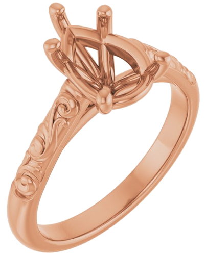 Sužadėtuvių Žiedas „Solitaire“ 585 Rožinis Aukso Pear Shape 10mm x 7mm (1)