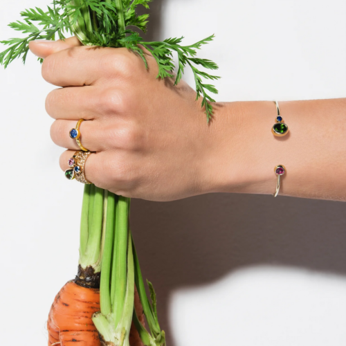 Gold bracelet with ruby, sapphire, and chrome diopside CANDIES (2)