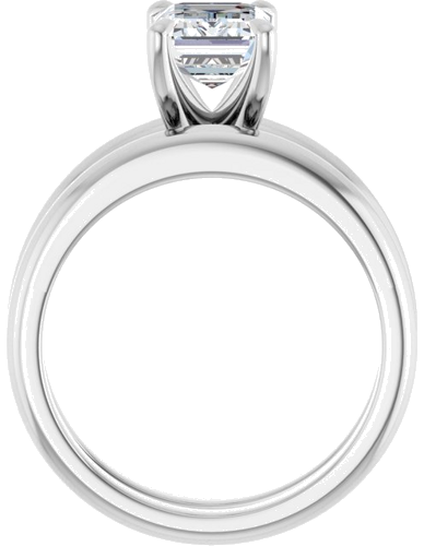 14K White 8x6 mm Emerald Solitaire Engagement Ring Mounting (7)