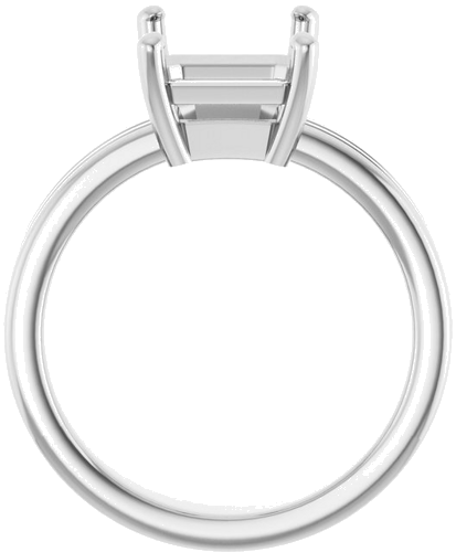 14K White 10x8 mm Emerald Solitaire Engagement Ring Mounting (2)