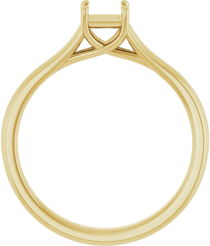 14K Yellow 4 mm Square Solitaire Engagement Ring Mounting (2)
