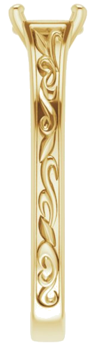 Sužadėtuvių Žiedas „Scroll Solitaire“ 585 Geltonojo Aukso Round 6mm (4)