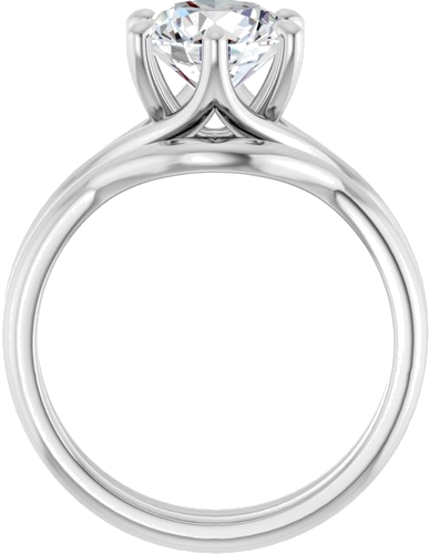 Sužadėtuvių Žiedas „Solitaire“ 585 Baltojo Aukso Round 8mm (7)