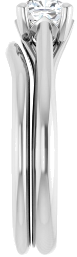 14K White 5 mm Cushion Solitaire Engagement Ring Mounting (9)