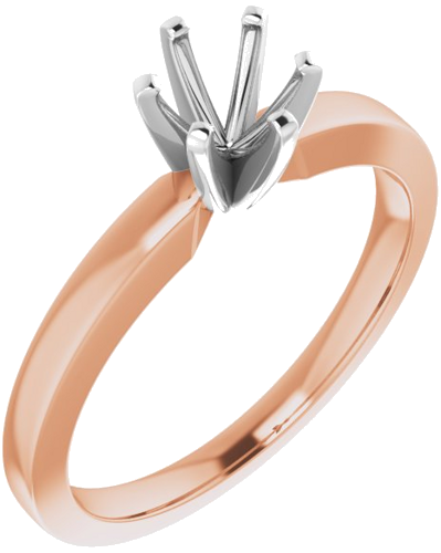 14K Rose White 5.2 mm Round Solitaire Engagement Ring Mounting (1)