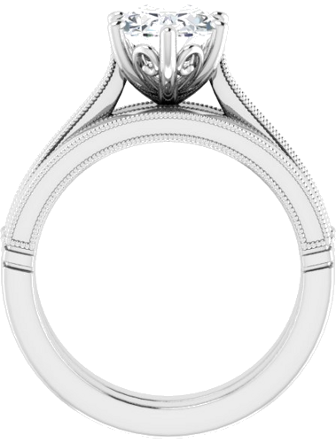 Sužadėtuvių Žiedas „Solitaire“ 585 Baltojo Aukso Oval 9mm x 7mm (7)