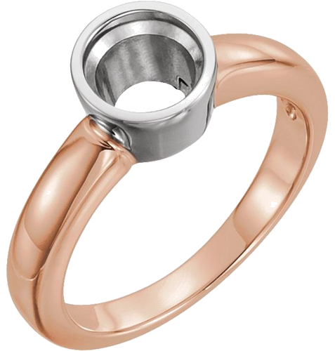 14K Rose White 5.2 mm Round Solitaire Engagement Ring Mounting (1)