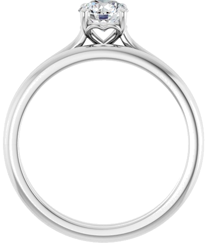 14K White  5.2 mm Round Solitaire Engagement Ring Mounting (7)