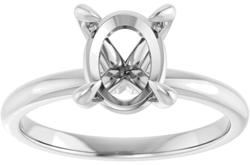 Sužadėtuvių Žiedas „Solitaire“ 417 Baltojo Aukso Oval 9mm x 7mm (3)