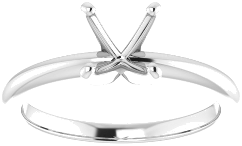 14K White  6x6 mm Cushion Solitaire Engagement Ring Mounting (3)