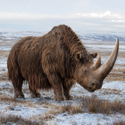 Gauruotojo raganosio danties fosilija (Coelodonta antiquitatis), Amūro regionas, apie 400–14 tūkst. metų. (3)