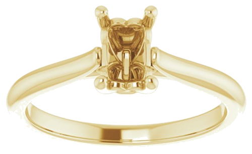 Sužadėtuvių Žiedas „Solitaire“ 585 Geltonojo Aukso Emerald 6mm x 4mm (3)