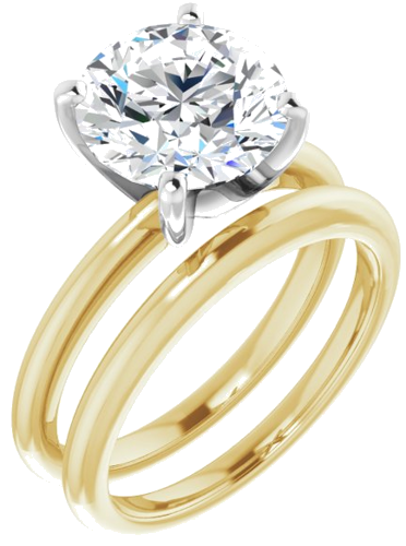 Sužadėtuvių Žiedas „Solitaire“ 585 Baltojo Ir Geltonojo Aukso Round 9.4mm (6)