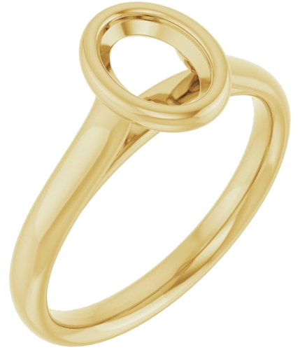 14K Yellow  7x5 mm Oval Solitaire Engagement Ring Mounting (1)