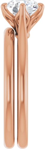 Sužadėtuvių Žiedas „Solitaire“ 585 Rožinis Aukso Round 7mm (9)