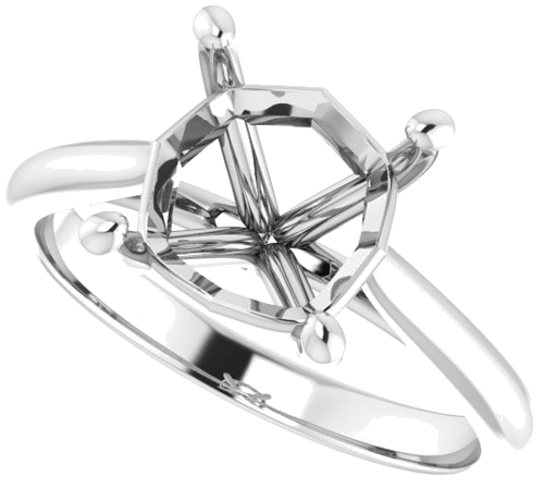 Sužadėtuvių Žiedas „Solitaire“ 585 Baltojo Aukso Asscher 8mm (5)