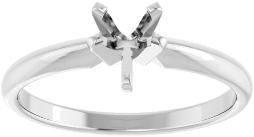 14K White 6x4mm Pear Solitaire Engagement Ring Mounting (3)