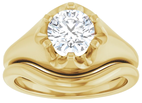 14K Yellow 6.5 mm Round Solitaire Engagement Ring Mounting (8)