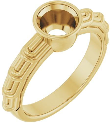 14K Yellow 6.5 mm Round Solitaire Engagement Ring Mounting (1)