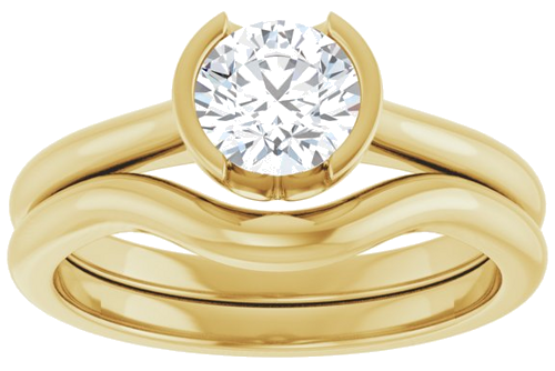 14K Yellow 5.8 mm Round Solitaire Engagement Ring Mounting (8)
