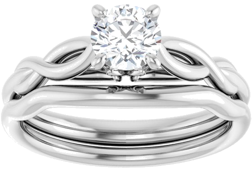14K White  5.2 mm Round Solitaire Engagement Ring Mounting (8)