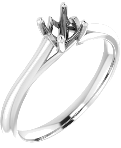 14K White 4.8 mm Round Solitaire Engagement Ring Mounting (1)