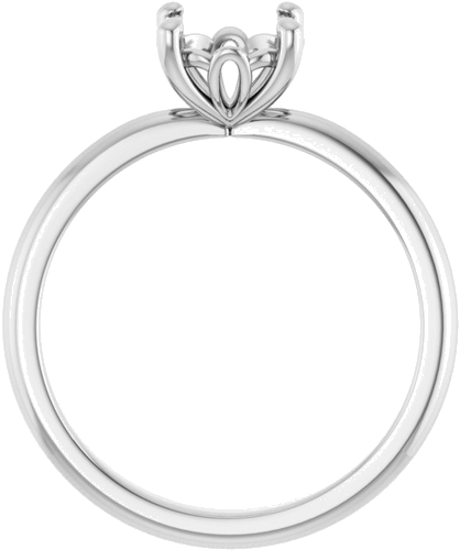 14K White 7 mm Round Solitaire Engagement Ring Mounting (2)