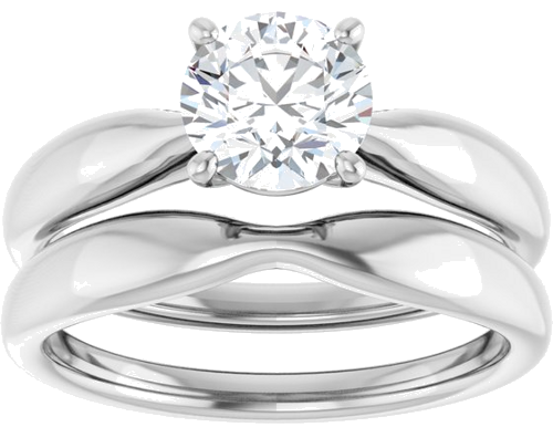 Sužadėtuvių Žiedas „Solitaire“ 585 Baltojo Aukso Round 6.5mm (8)
