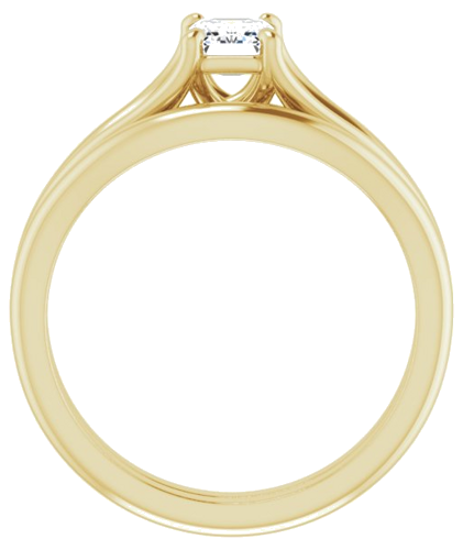14K Yellow 6x4 mm Emerald Solitaire Engagement Ring Mounting (7)