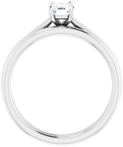 14K White  6x4 mm Emerald Solitaire Engagement Ring Mounting (7)