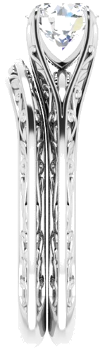 14K White 5.8 mm Round Engagement Ring Mounting (9)