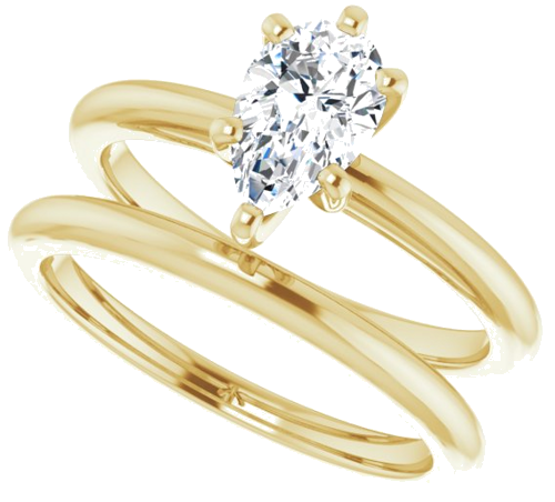 14K Yellow  8x5 mm Pear Solitaire Engagement Ring Mounting (10)