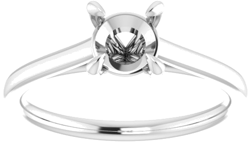 14K White  5.8 mm Round Solitaire Engagement Ring Mounting (3)