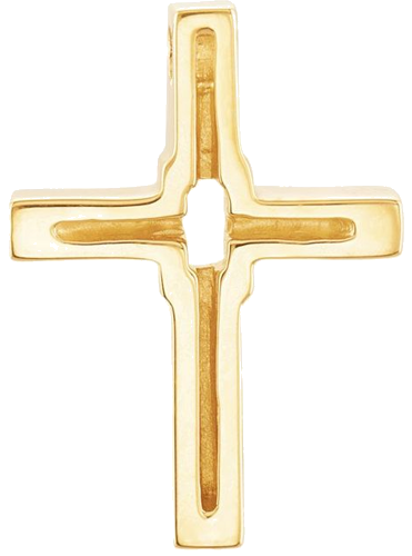 14K Yellow 5x3 mm Emerald Cross Pendant Mounting (3)