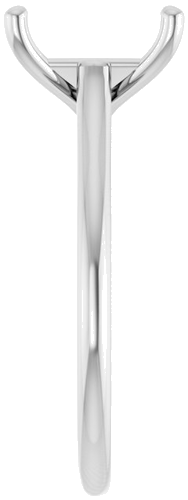 14K White 9x7 mm Emerald Solitaire Engagement Ring Mounting (4)