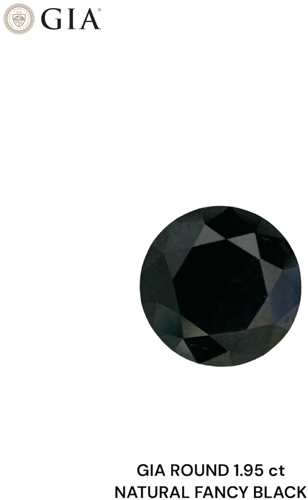 1.95 carat Fancy Black-VVS2 Excellent cut Natūralus Round Deimantas (1)