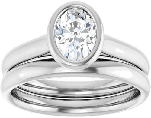 14K White  7x5 mm Oval Solitaire Engagement Ring Mounting (8)