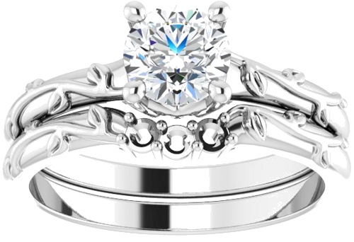 14K White 5.8 mm Round Solitaire Engagement Ring Mounting (7)