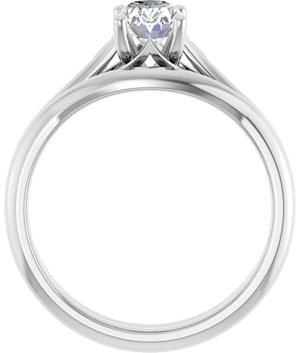 Sužadėtuvių Žiedas „Solitaire“ 585 Baltojo Aukso Oval 7mm x 5mm (7)