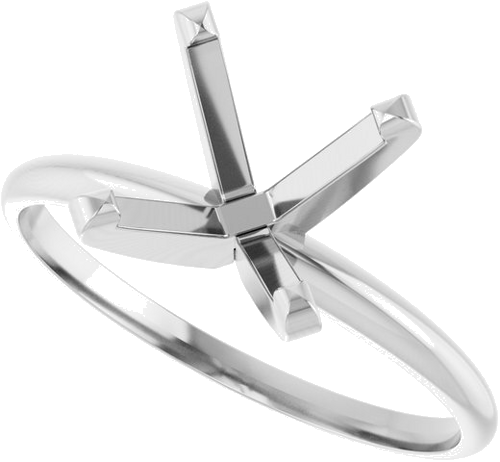 14K White 9 mm Round Ultra-Lightweight Solitaire Engagement Ring Mounting (5)