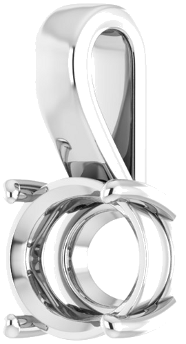 Sterling Silver 12x10 mm Oval Pendant Mounting (2)