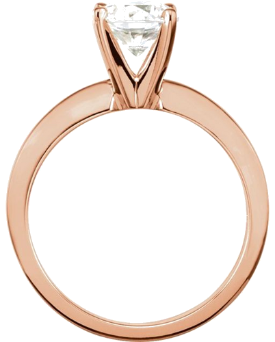 14K Rose 6-7.2 mm Round 4-Prong Heavy Solitaire Ring Mounting (4)