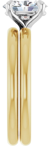 14K Yellow White 8 x 6 mm Oval Engagement Ring Mounting (9)