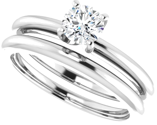 Platinum  4.8 mm Round Solitaire Engagement Ring Mounting (10)
